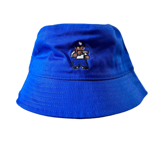 8-Bit Character Royal Blue Bucket Hat